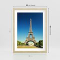 Plakat w ramie 30x40 - Ikoniczny symbol miasta - wieża, Eiffla - rama drewno