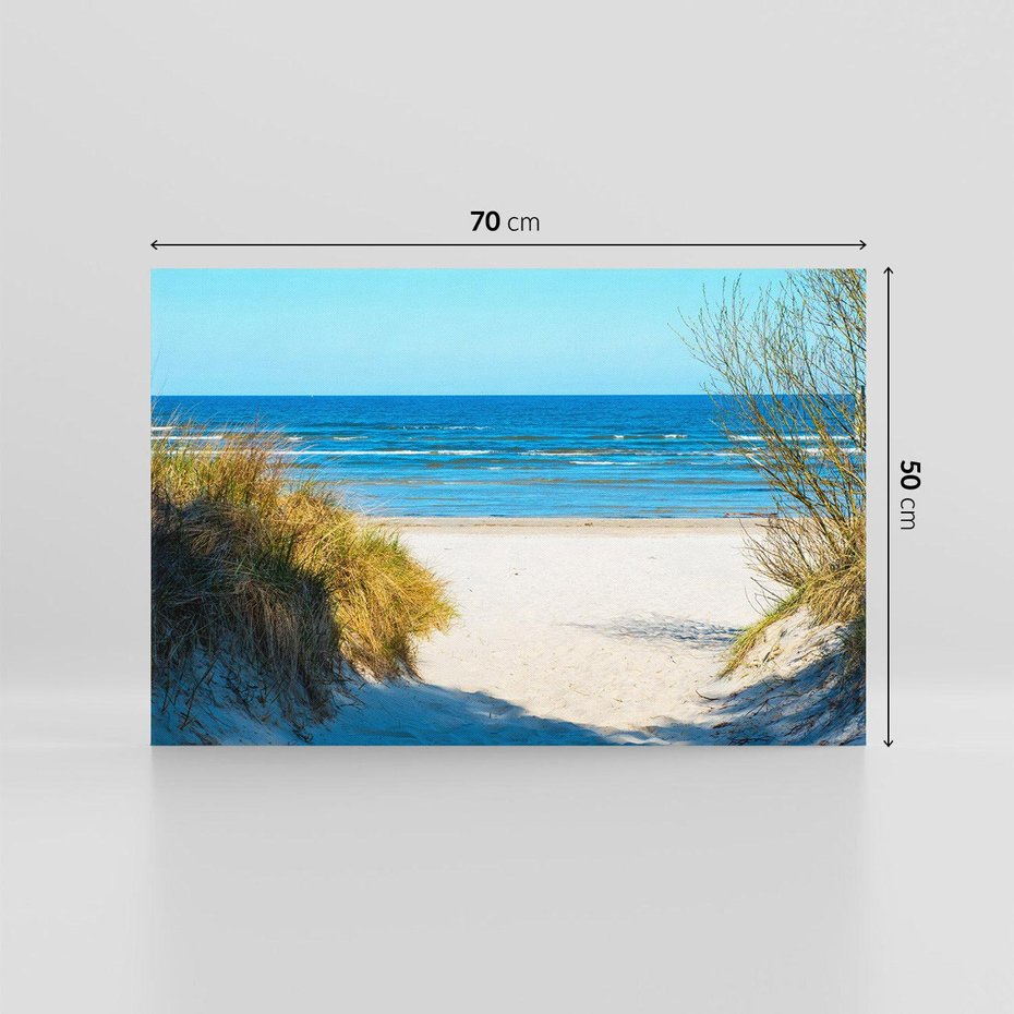 Obraz na płótnie 70x50 - Spokój nad brzegiem morza - plaża, morze