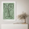 Plakat bez ramy 21x30 - Zielone Wariacje w Liniach - abstrakcyjne zielone linie, skandynawski design