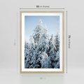 Plakat w ramie 50x70 - Magia Śnieżnych Drzew - zima, iglaste drzewa - rama drewno