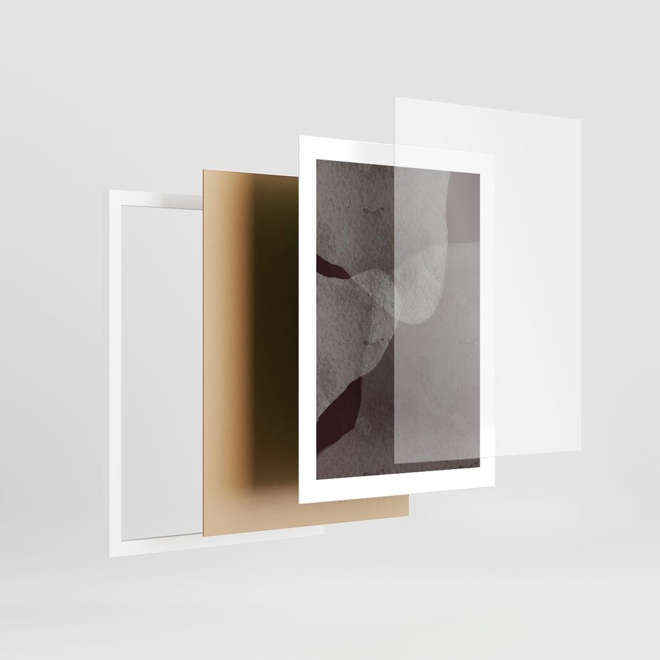 Plakat w ramie 30x40 - Obce Odcienie - mroczny plakat, nowoczesne wnętrza - rama biała