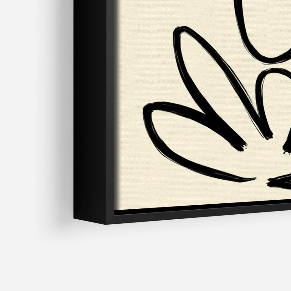 Obraz w ramie 50x70 - Złamane Granice - abstrakcyjna sztuka, przypominająca kwiat - rama czarna