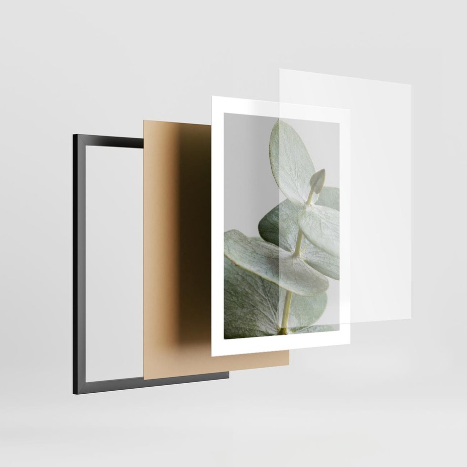 Plakat w ramie 30x40 - Eukaliptusowa zieleń - eukaliptus, zielone - rama czarna