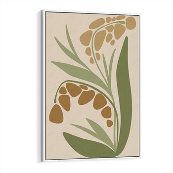 Obraz w ramie 50x70 - Minimalizm z Roślinami - nowoczesny plakat, roślinność - rama biała