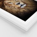 Plakat w ramie 30x40 - Król zwierząt w majestatycznym stylu - lew, król - rama biała