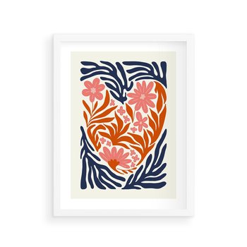 Plakat w ramie 40x50 - Kwiatami Splecione - kwiaty, nowoczesny plakat - rama biała