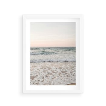 Plakat w ramie 30x40 - Krajobraz Morza i Fal - morze, fale - rama biała