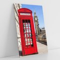 Obraz na płótnie 80x120 - Ikoniczna budka telefoniczna w Londynie - budka, telefoniczna