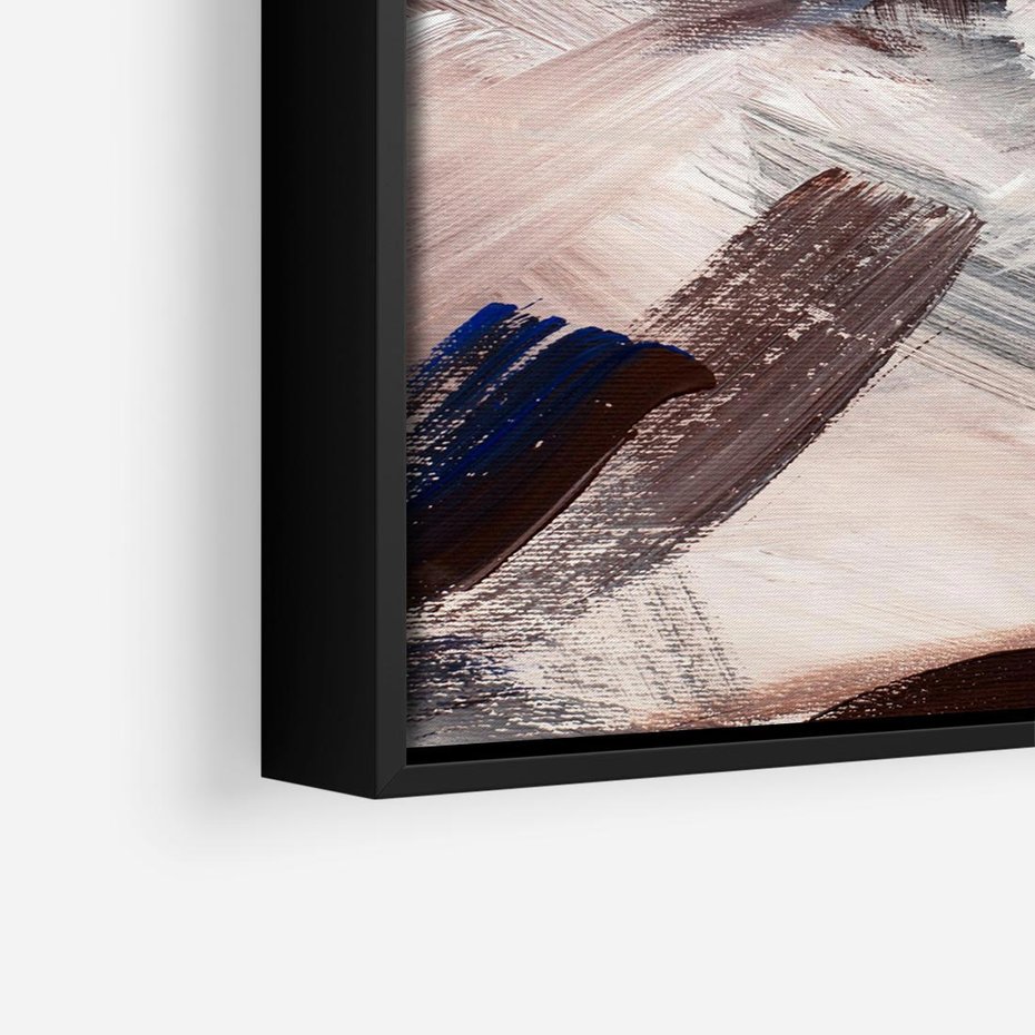 Obraz w ramie 50x50 - Eksploracja Dramaturgii - abstrakcyjny chaos, chatyczne maźnięcia pędzla - rama czarna