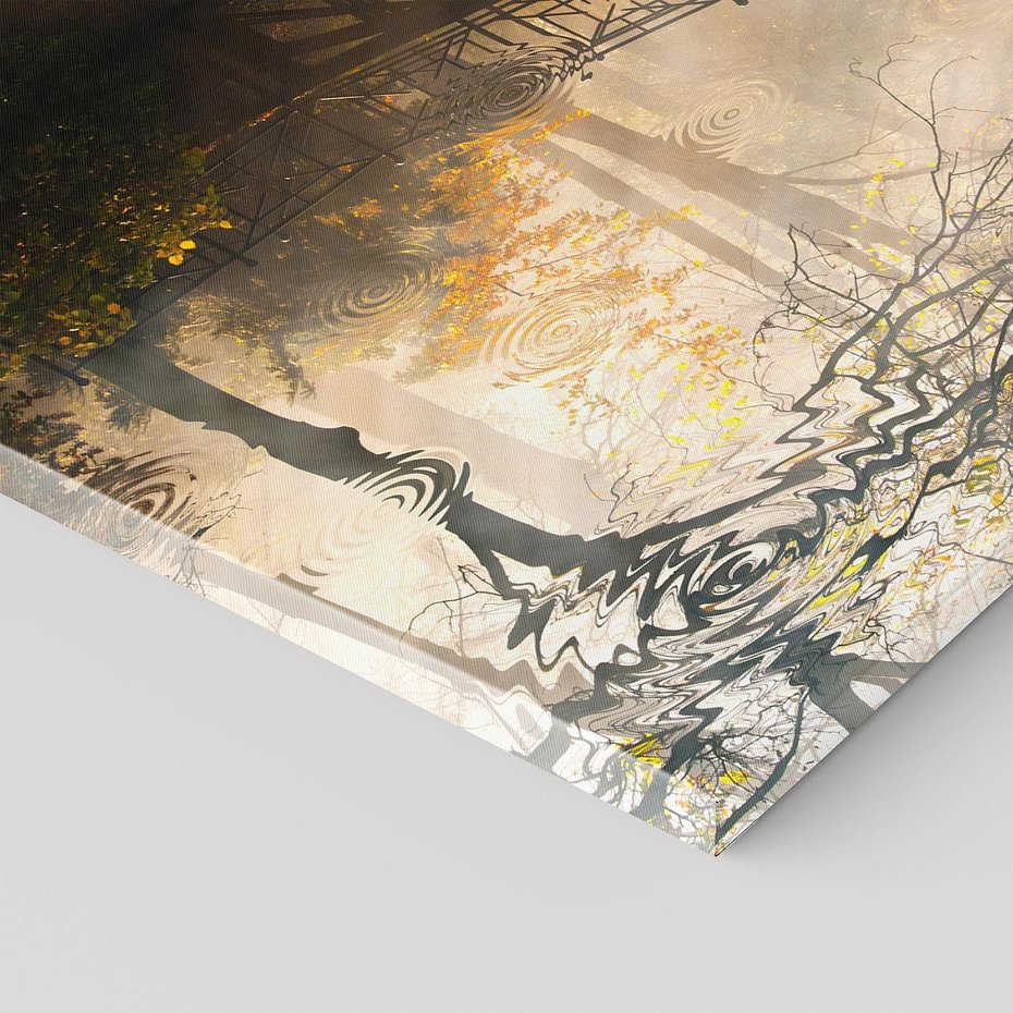 Obraz na płótnie 70x100 - Romantyczny Mostek - mostek, romantyczny