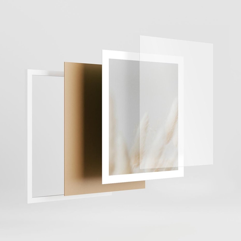 Plakat w ramie 40x50 - Biały Spokój - białe trawy, suche trawy pampas - rama biała