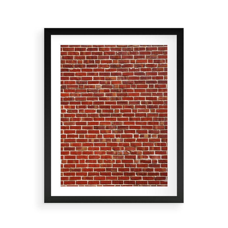 Plakat w ramie 40x50 - Mur z Cegieł - cegły, mur - rama czarna