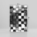 Obraz na płótnie 50x70 - Abstrakcyjna Szachownica: Gra Kolorów w 3D - 3D, abstrakcja