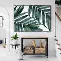 Obraz w ramie 100x70 - Ruchome liście czasu - liście palmy, tropikalne - rama czarna