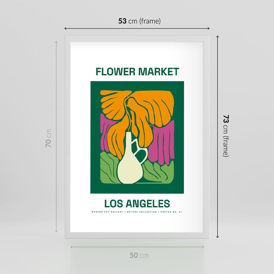 Plakat w ramie 50x70 - Przenikające Kontury - minimalizm, plakat - rama biała