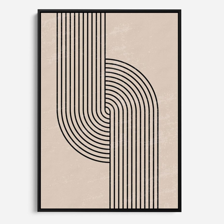 Obraz w ramie 70x100 - Puls Abstrakcji - abstrakcyjne linie, geometria - rama czarna