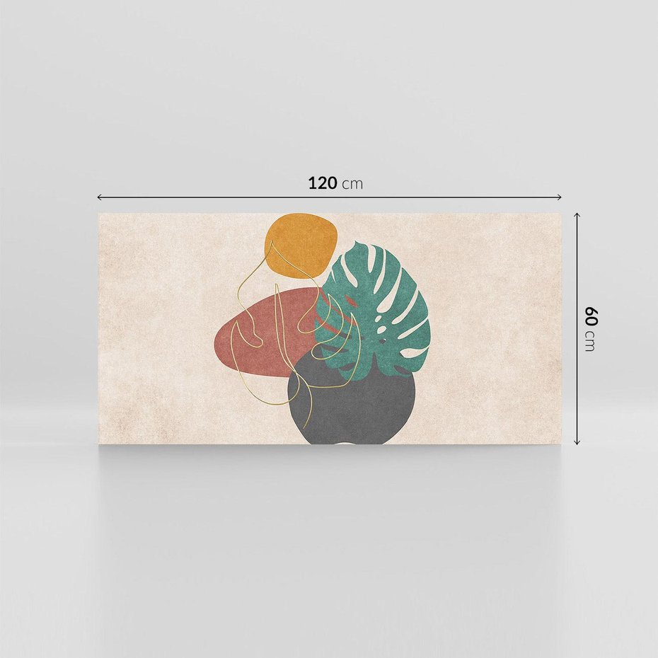 Obraz na płótnie 120x60 - Akwarelowa Magia Liści - grafika, styl mid century