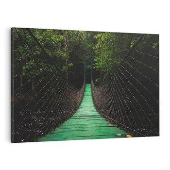 Obraz na płótnie 120x80 - Most linowy w lesie - most, linowy