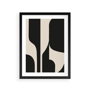 Plakat w ramie 30x40 - Abstrakcyjne Linie - boho plakat, rycina - rama czarna