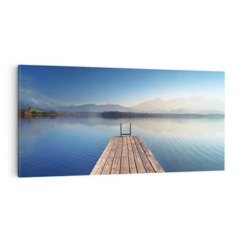 Obraz na płótnie 100x50 - Alpy: jezioro i malownicze molo - Alpy, jezioro
