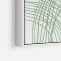 Obraz w ramie 70x100 - Migotliwa Spokojna Zieleń - zielony plakat, abstrakcyjne splątane linie - rama biała