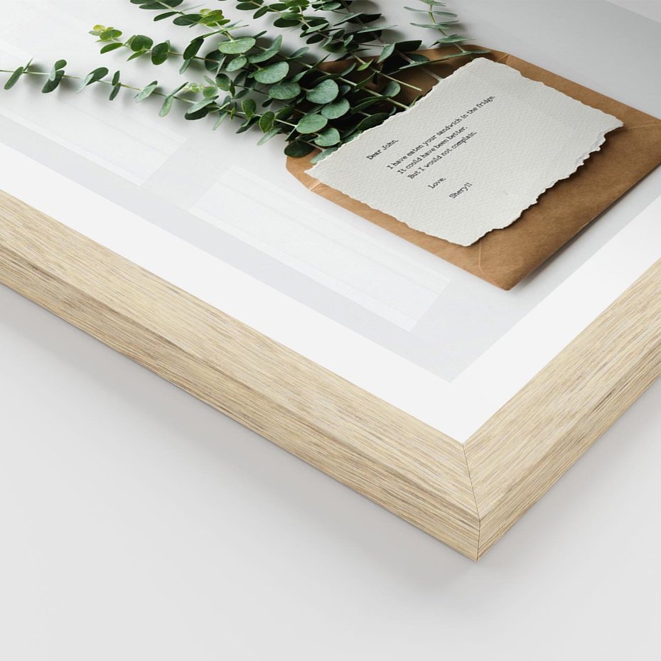 Plakat w ramie 40x50 - Eukaliptusowa harmonia - eukaliptus, liście - rama drewno