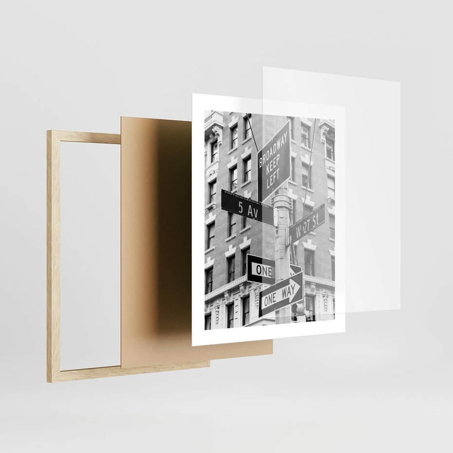 Plakat w ramie 40x50 - Nowojorska Droga - nowy jork, fotografia - rama drewno