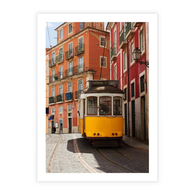 Plakat bez ramy 21x30 - Urok tramwaju w Lizbonie - Lizbona, tramwaj