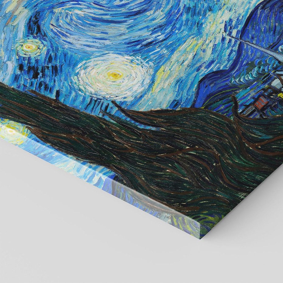 Obraz na płótnie 30x30 - "Gwiaździsta noc" (1889) Vincent van Gogh - Reprodukcja - reprodukcja, obraz na płótnie