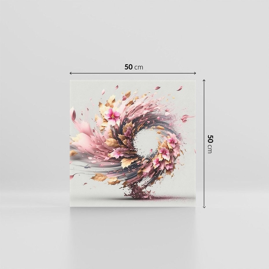 Obraz na płótnie 50x50 - Kwiatowy Wir - nowoczesna grafika komputerowa, wir z kwiatów