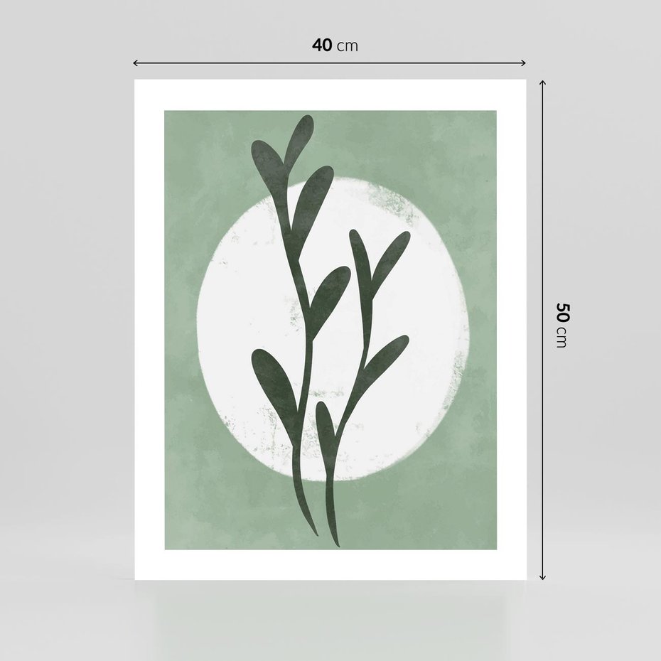 Plakat bez ramy 40x50 - Kształty Zielonego Ukojenia - zielony plakat, roślinne motywy