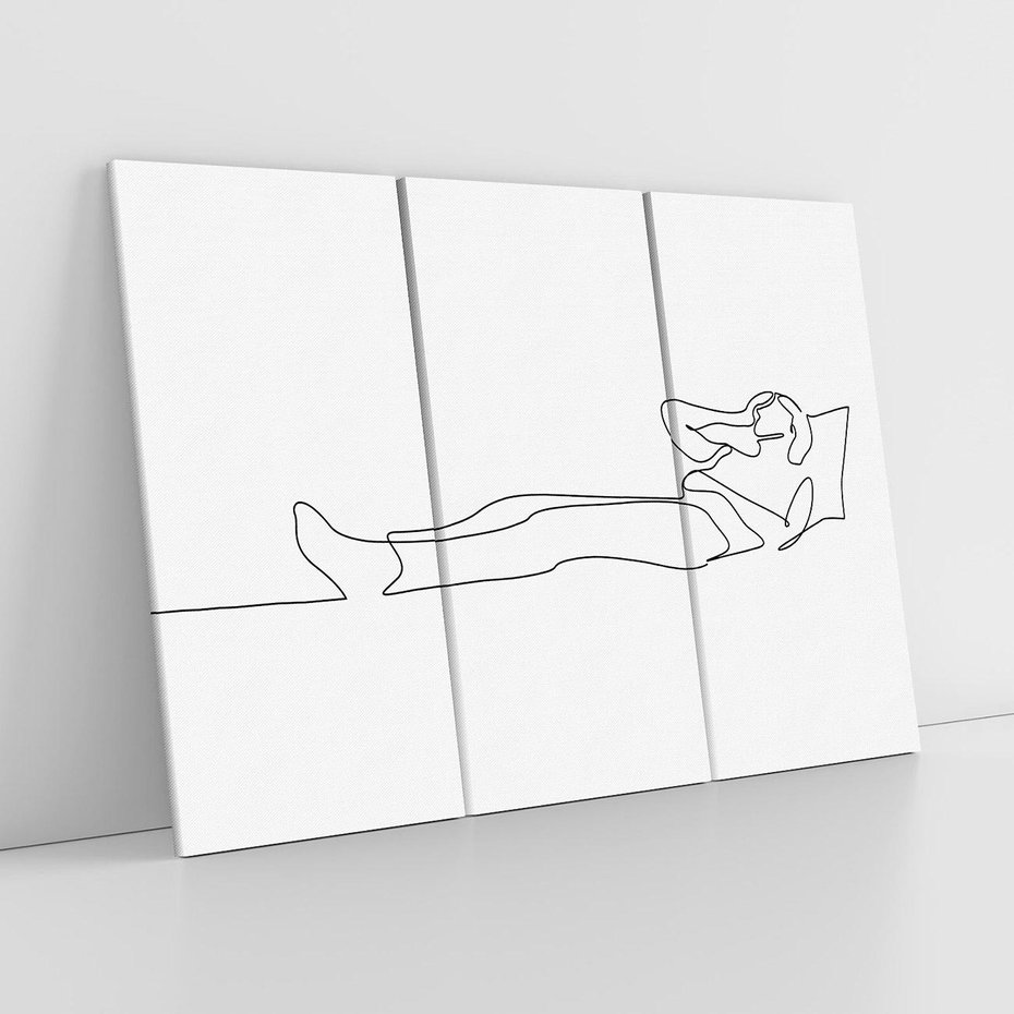 Obraz na płótnie 120x80 - Postać na Łóżku - one line art, szkic