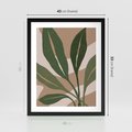 Plakat w ramie 40x50 - Nowoczesność Natury: Plakat z Zielonymi Liśćmi - nowoczesny plakat, beż - rama czarna