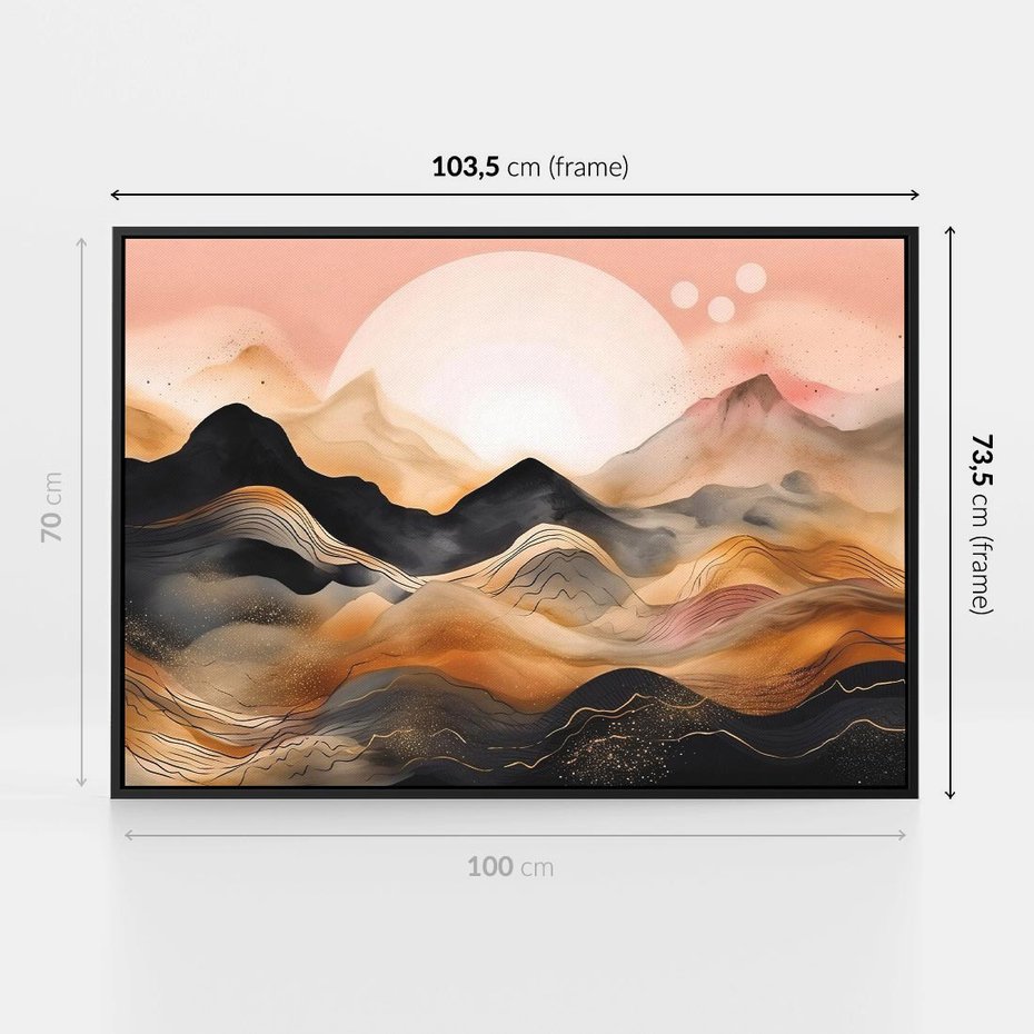 Obraz w ramie 100x70 - Grafika Zachodu - nowoczesna grafika, odcienie pastelowe - rama czarna