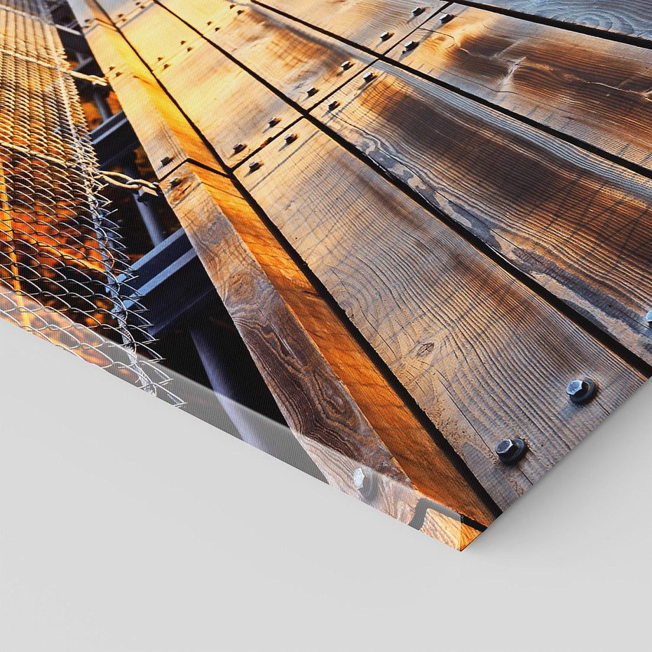 Obraz na płótnie 70x100 - Drewniany most w górach - most, drewniany