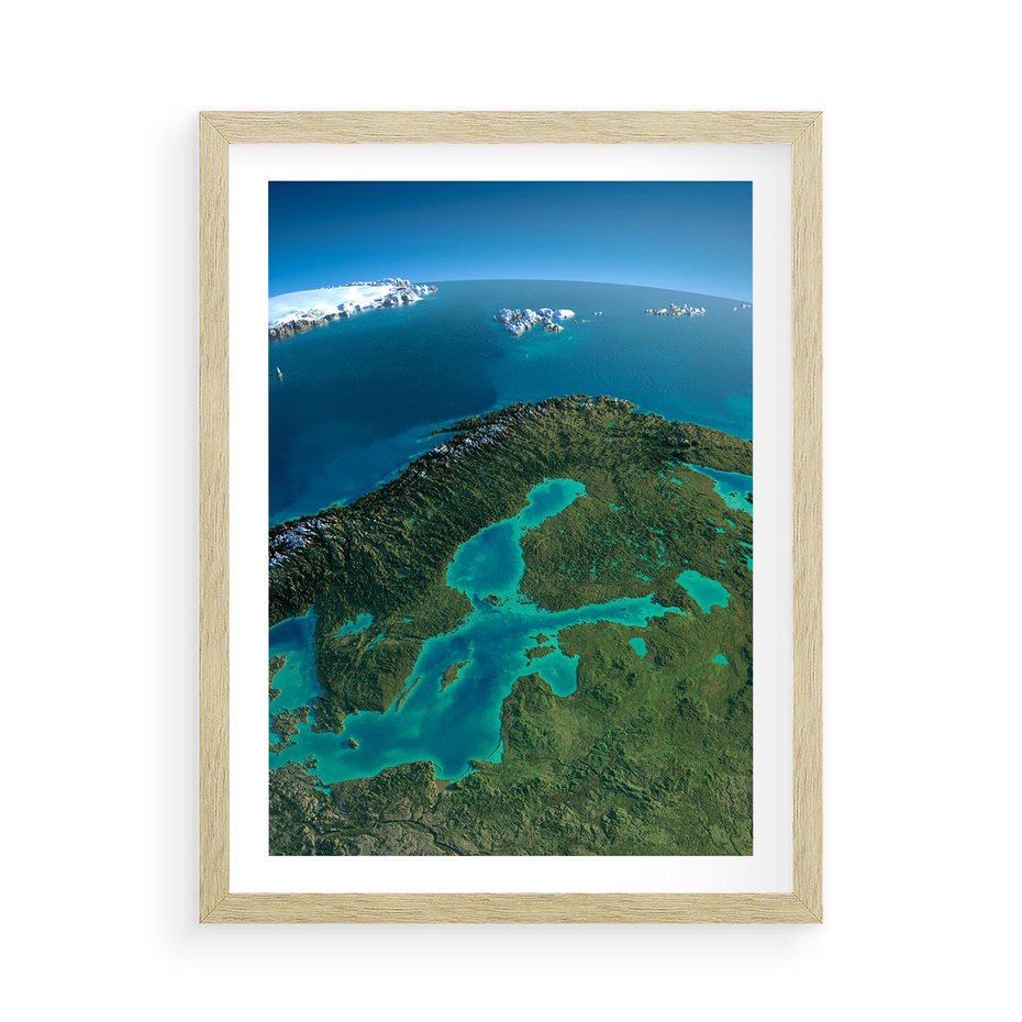 Plakat w ramie 50x70 - Beztroski widok na ocean - widok, ocean - rama drewno