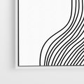 Obraz w ramie 50x50 - Refrakcje Przestrzeni - mnimalistyczna forma, czarne linie - rama biała