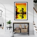 Plakat bez ramy 30x40 - Rower przy zachodzie słońca - rower, zachód