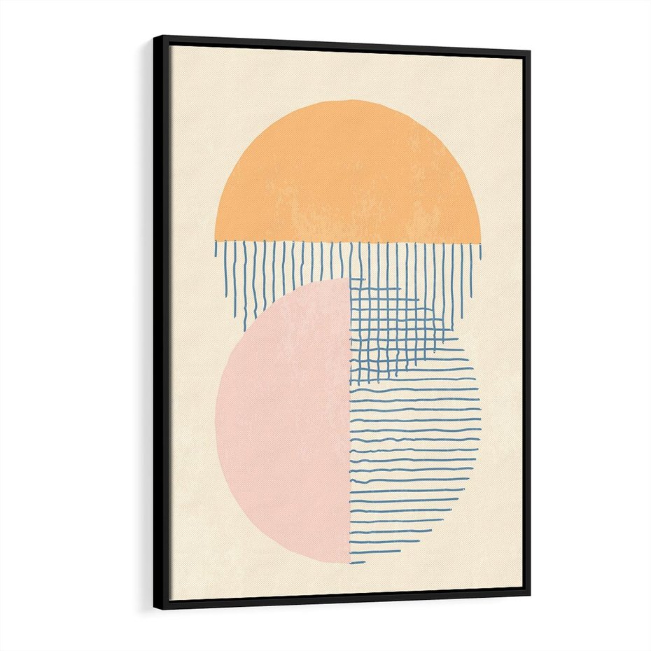 Obraz w ramie 50x70 - Migotliwe Wzory - geometryczne kształty, koła - rama czarna