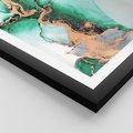 Plakat w ramie 30x40 - Marmur, Zieleń i Złoto - marmur, zieleń i złoto - rama czarna