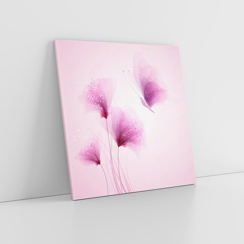 Obraz na płótnie 70x70 - Akwarelowe Kwiaty w Pastelach - kwiaty, akwarelowe