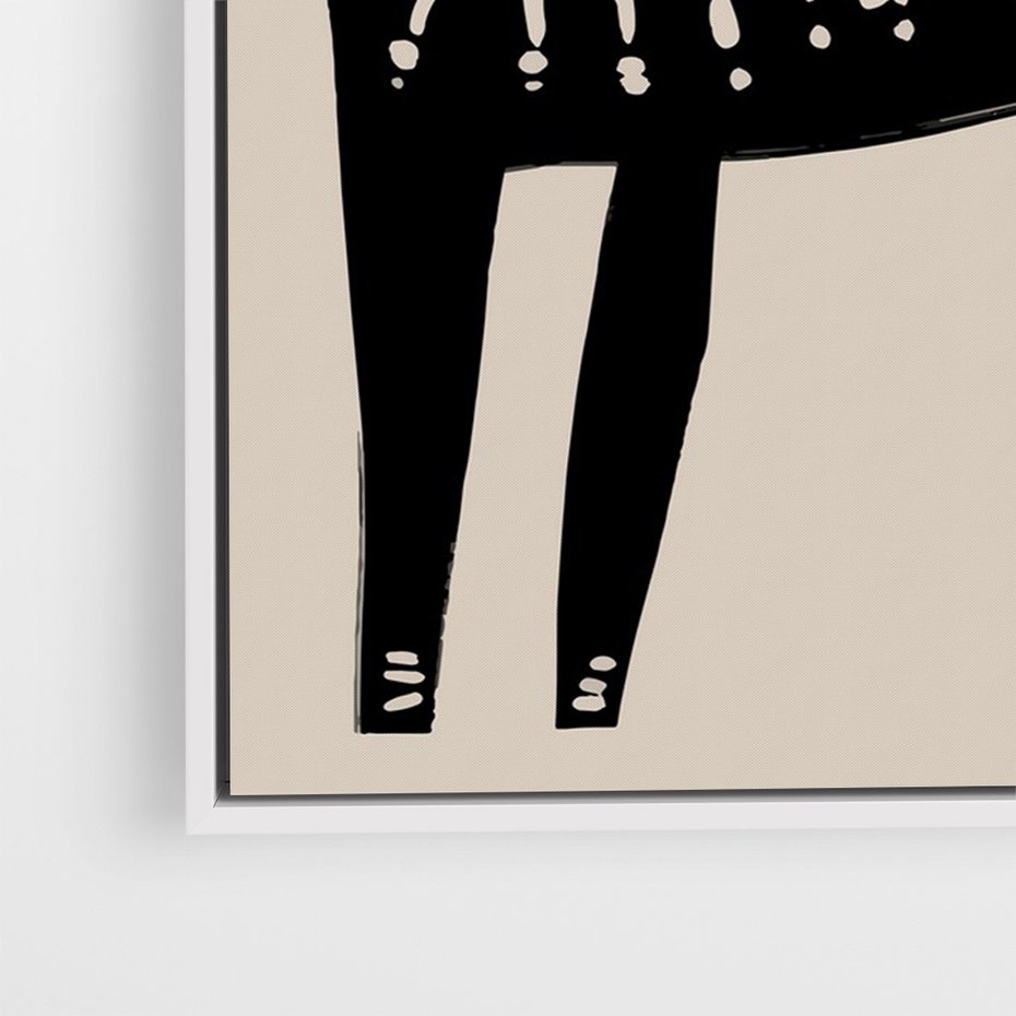 Obraz w ramie 80x120 - Konturem Zdefiniowany - skandynawska sztuka, jeleń - rama biała