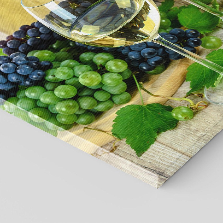 Obraz na płótnie 80x80 - Wino winogrona i kieliszki - wino, winogrona