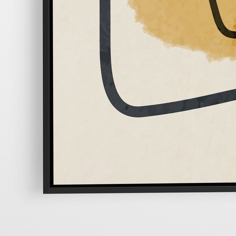 Obraz w ramie 50x70 - Rozkwitające Formy - abstrakcyjne nieregularne kształty, minimalistyczny plakat - rama czarna