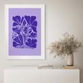 Plakat bez ramy 21x30 - Migocące Boho Wibracje - kwiaty, energetyczne fioletowe tło