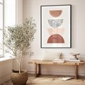 Plakat bez ramy 30x40 - Geometryczna Harmonia w Brązach i Beżach - geometryczne kształty, brązy i beże
