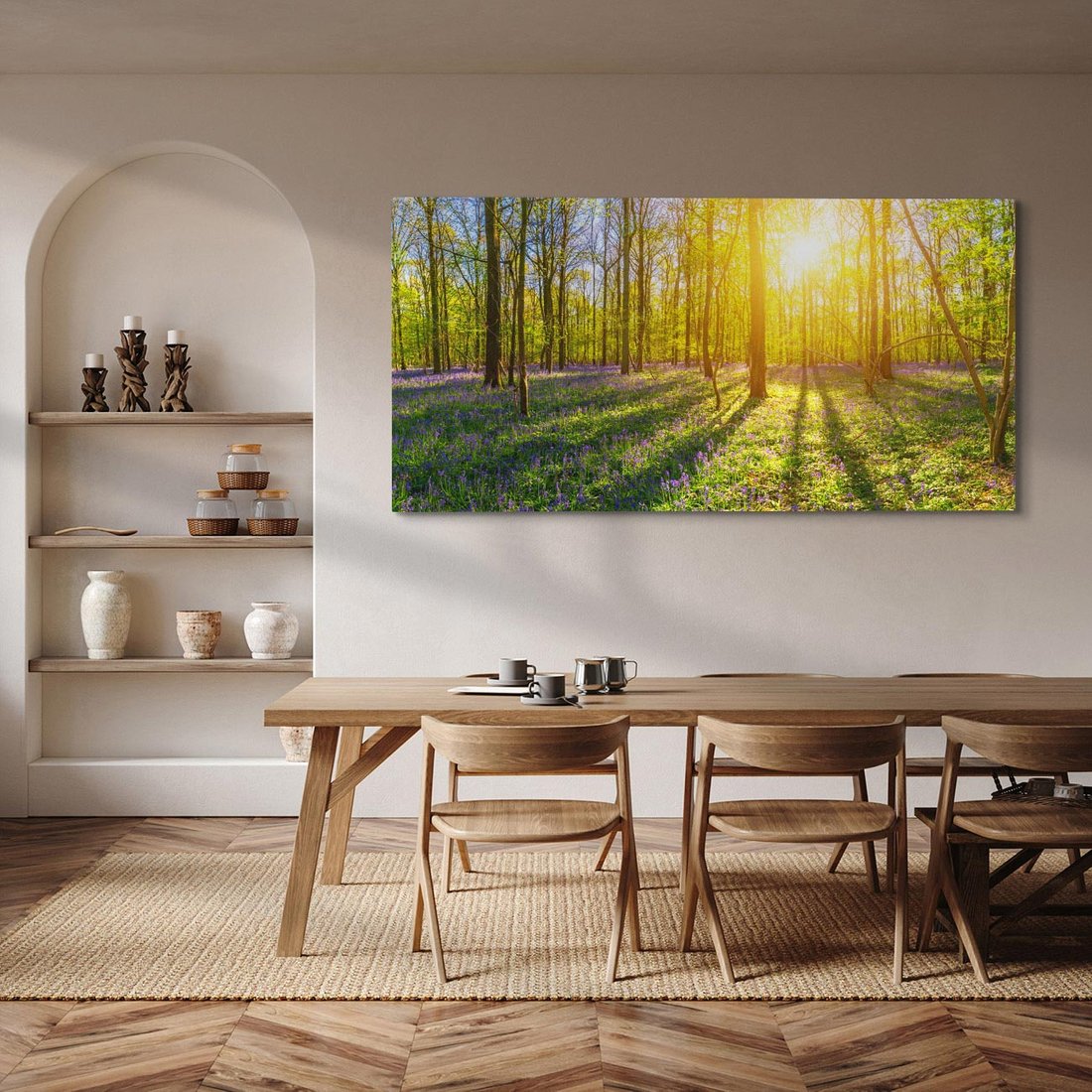 Obraz na płótnie 120x60 - Uroda lasu: harmonia drzew - las, drzewa