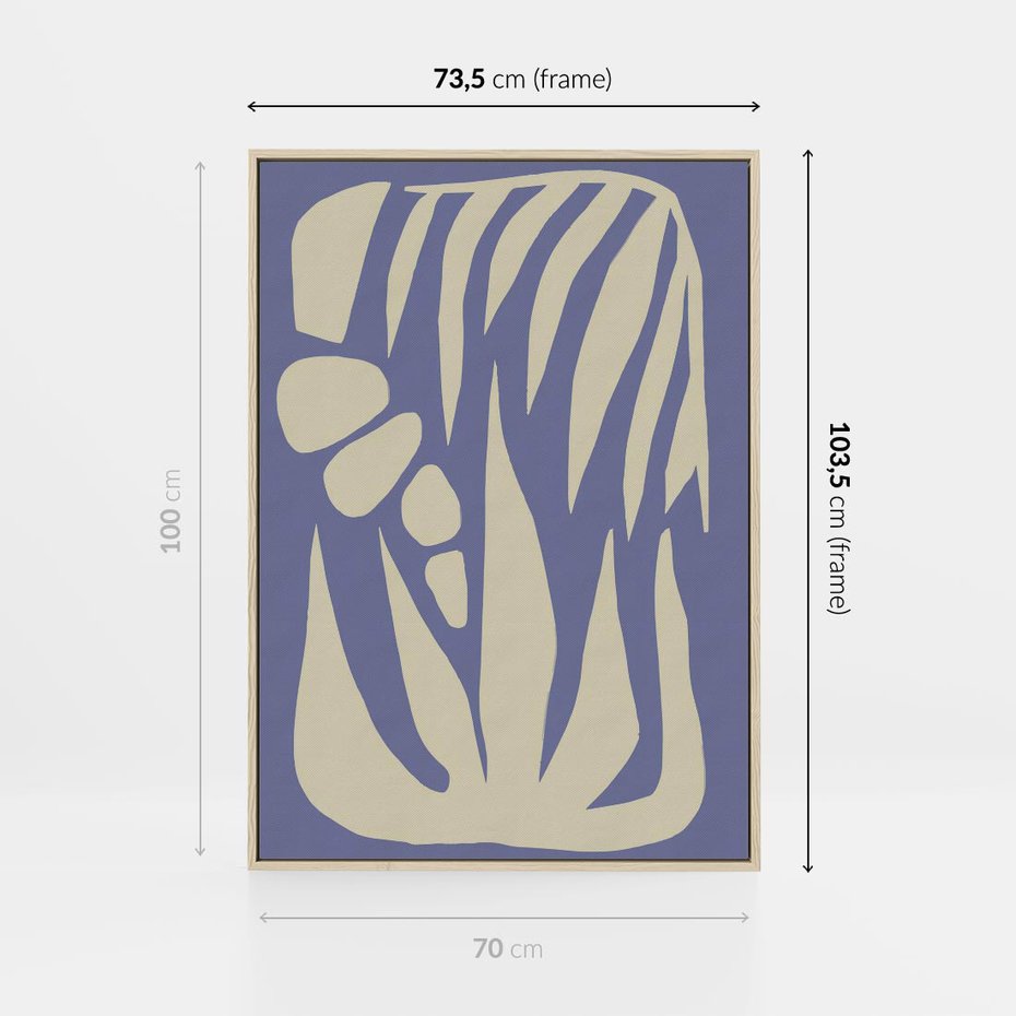 Obraz w ramie 70x100 - Kształty Niewidzialnych Granic - abstrakcyjna sztuka, skandynawski styl - rama drewno