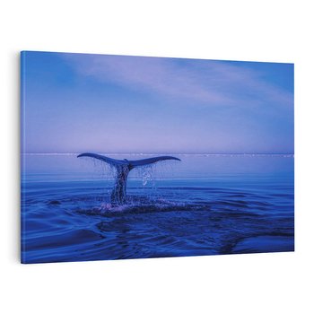 Obraz na płótnie 70x50 - Morze, fale i skały - wieloryb, morze