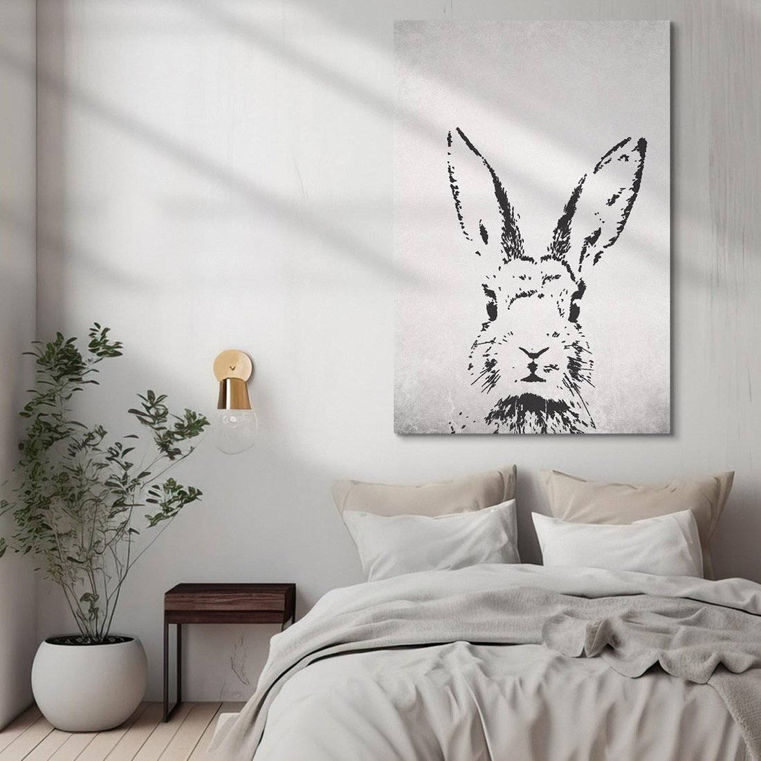 Obraz na płótnie 70x100 - Szkicowany królik w grafice - szkic, królik